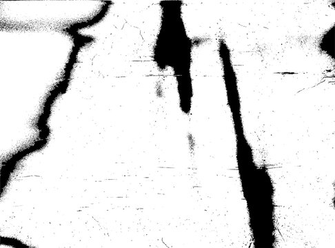 Black grunge texture distressed overlay isolated on transparent background