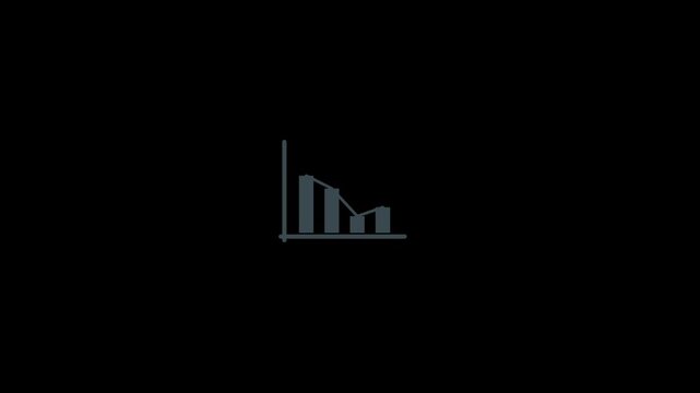 Motion video of minimalist bar chart graphic with line trend