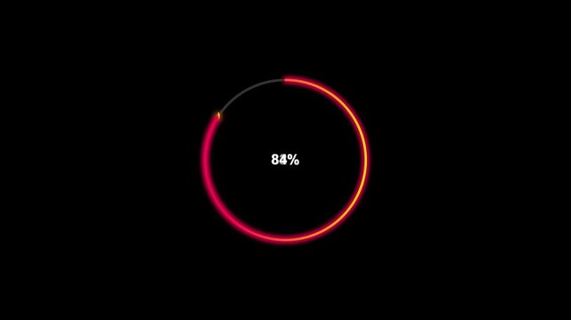 Motion video of circular progress bar with 69 percent