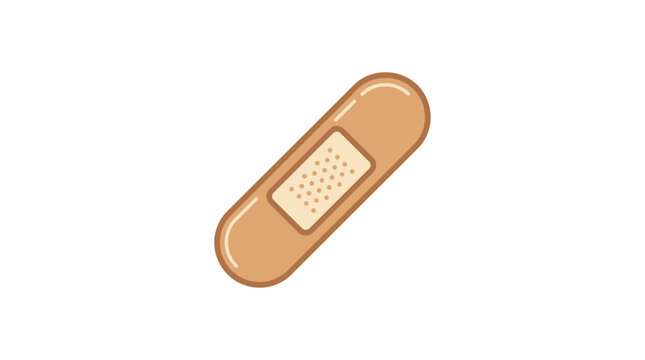 Adhesive bandage strip icon illustration for medical care.