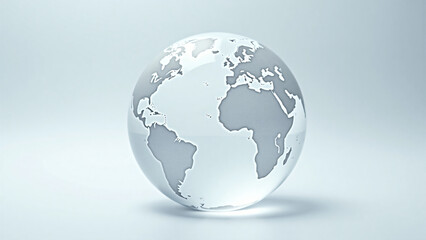 Fototapeta premium Crystal Globe With Earth Map For Marketing Text