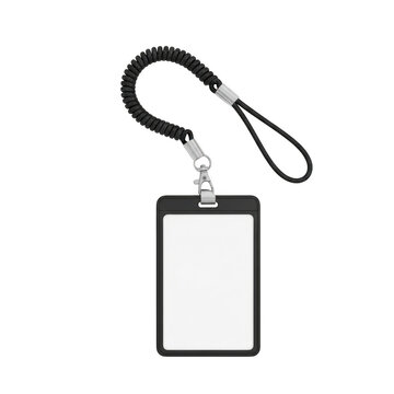 Empty name badge with lanyard