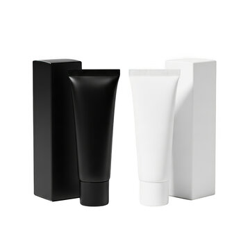 Black and white tube and box deodorant set