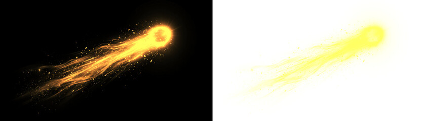 Flaming Fireball Meteorite Light Trail Overlay © Shamoli