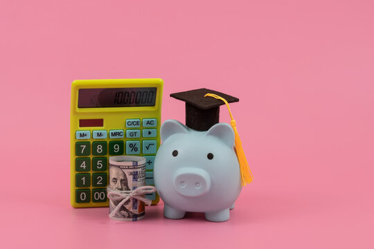 A conceptual image representing the cost of education, science funding, and financial literacy in USA, featuring an academic cap and the 100 dollars bill