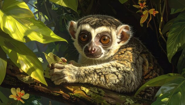 lemur on tree