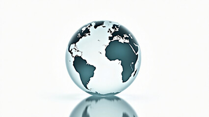 Fototapeta premium Transparent Earth Globe With Copy Space For Marketing Text