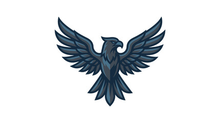 Naklejka premium Stylized dark eagle emblem with spread wings.