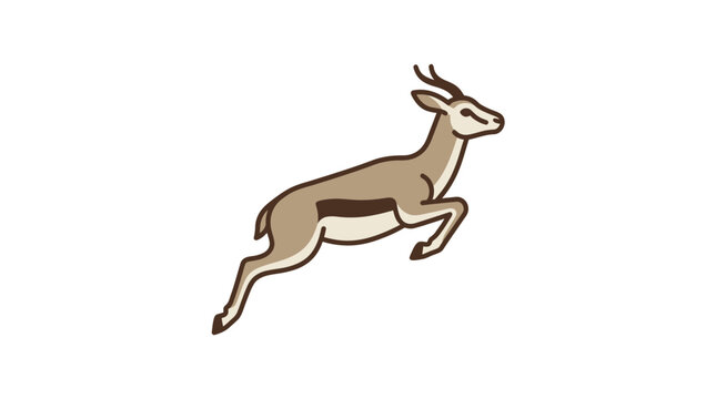 Stylized jumping gazelle vector illustration.