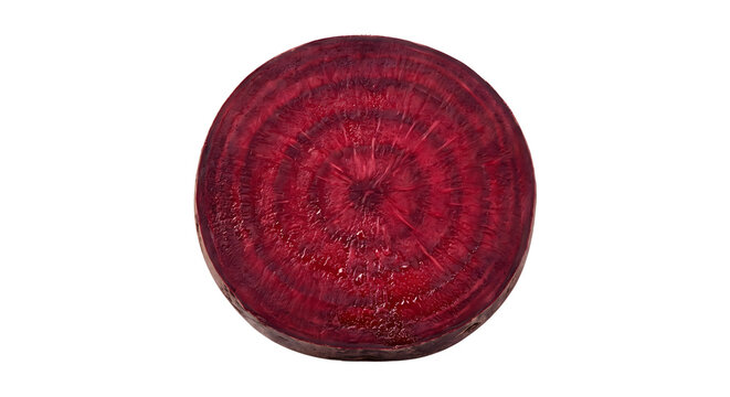 Top view cross section slice of red beetroot