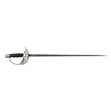 Elegant fencing sword with a protective basket hilt and sharp blade