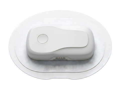 continuous glucose monitor cgm patch wearable sensor isolated on transparent background