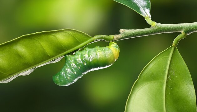 chrysalis on kaffir lime tree branch