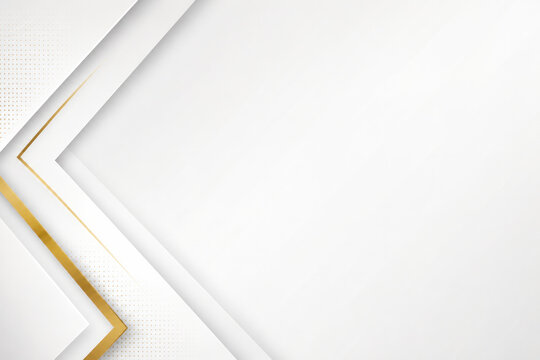 Elegant White and Gold Geometric Background with Copy Space