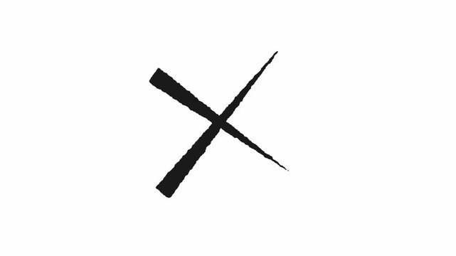 cross mark animation with alpha channel. wrong mark  animation cross mark symbol of cancel, deny, wrong or incorrect in motion graphic animation 4k video