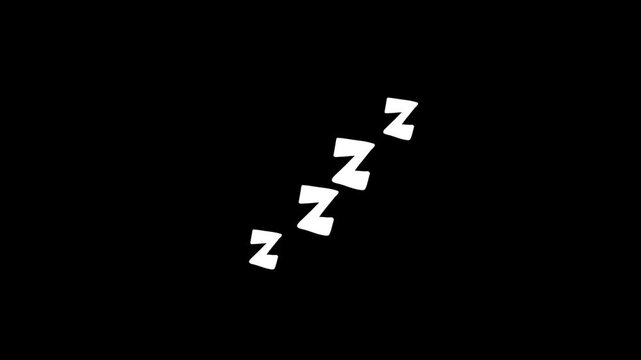 Animated zzz sleep symbol animation with alpha channel, Cute moving z letters,  Sleeping zzz Symbol loop animation, Sleep and flying Relax concept