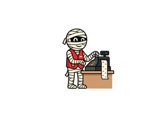 Fototapeta premium vector illustration of a man with a gun