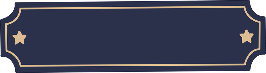Obraz premium Blank Vintage Navy Blue Banner Label Frame