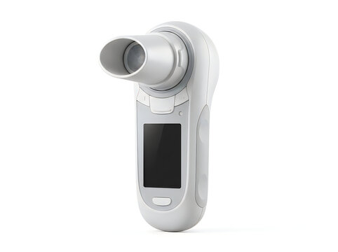 digital clinical spirometer lung function respiratory tester isolated on transparent background