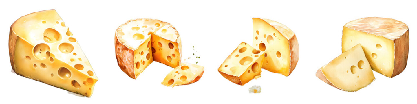 Various types of cheese are displayed against a black background