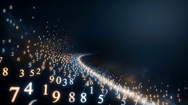 Dynamic explosion of glowing numbers representing big data with explosion abstract technology