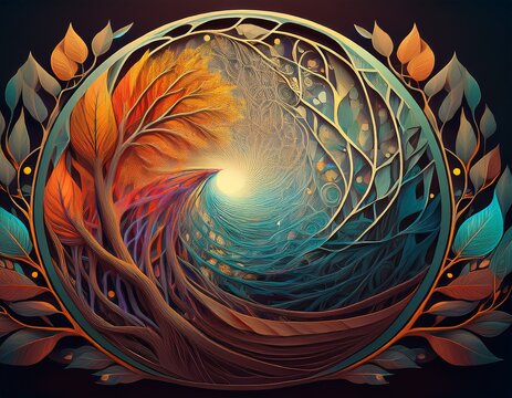 abstract symbol representing the interconnectedness of nature