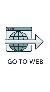 Minimalist web browser icon with go to web button.