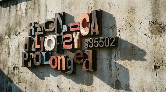 Retrospective typographic featuring delayed pace messaging with a prolonged casting shadow over an aged textured surface slow text shadow background vintage retro yellow paper black long shadow