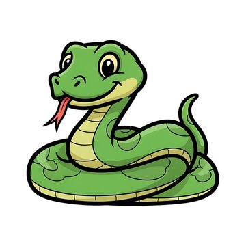 Smiling cartoon green frog sitting on lily pad.