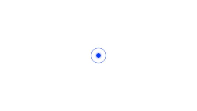 A white pulsing dot is surrounded by a glowing circle on a black background. This looped animation is isolated and has an alpha channel. Radio wave animation. See Less