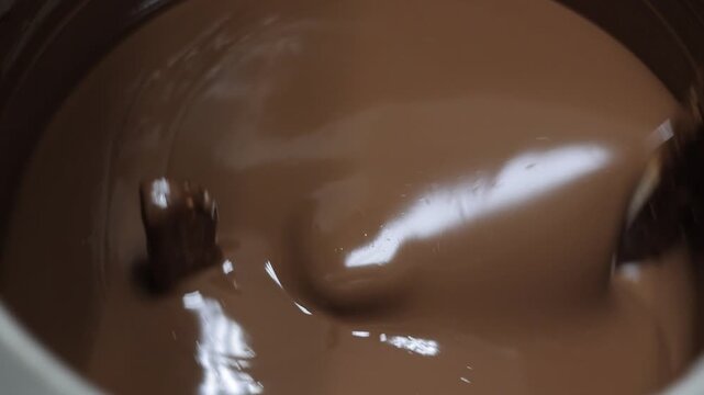 Chocolate Factory Working Process, Industrial Chocolate Making and Production Line with Cocoa Processing, Mixing, Tempering and Packaging Equipment, Modern Food Manufacturing.