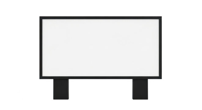 Empty horizontal rectangular billboard sign isolated on transparent background