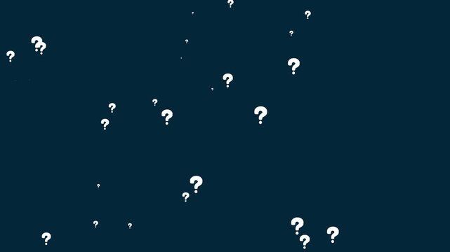 Question mark animation on dark blue background 4K.