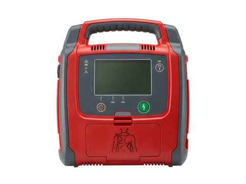 automated external defibrillator aed medical device isolated on transparent background