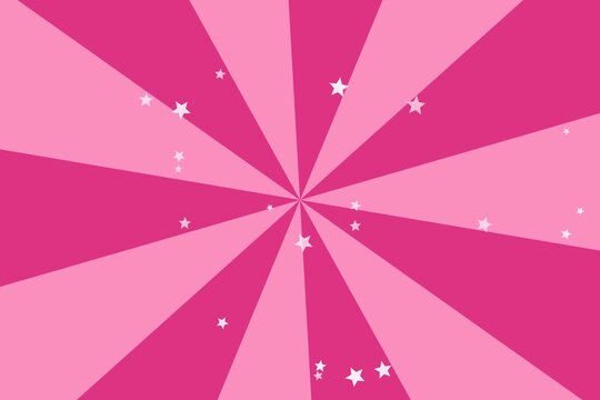 Pink sunburst background with scattered white stars