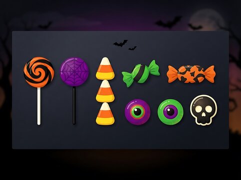 Colorful abstract icons of animals and objects in a playful design layout