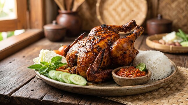 Traditional Javanese Ayam Panggang Klaten with Sweet Spiced Glaze