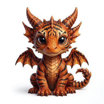 cute and playful pose baby dragon with big eyes and small wings