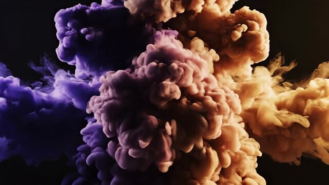 Abstract smoke effect background for creative design visuals. Fluid motion of vibrant pigment clouds. 