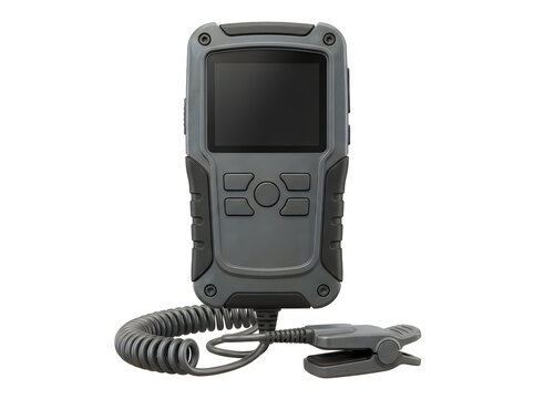 handheld digital pulse oximeter blood oxygen monitor isolated on transparent background