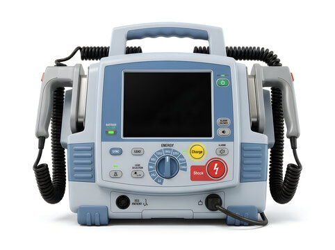 automated external defibrillator aed medical device isolated on transparent background