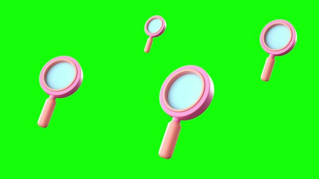 Magnifier glass frame design icons chroma key
