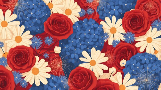 seamless pattern with flowers