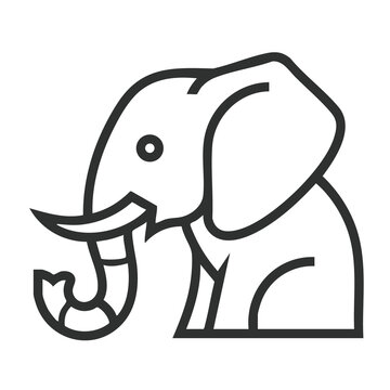  Minimalist Elephant Line Art Icon