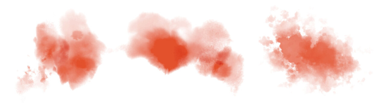 Watercolor stain decoration. red colored splatter brush