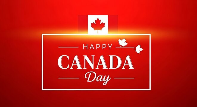 Vibrant canada day celebration graphic with maple leaf emblem
