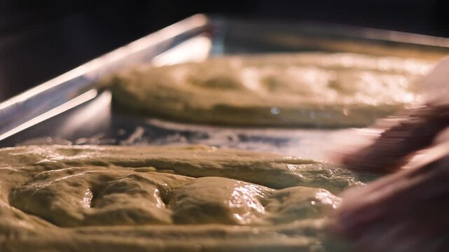 Bakery Working Process, Industrial Bread and Pastry Production in Modern Bakery Factory, Dough Mixing, Kneading, Baking and Packaging on Automated Production Line, Food Manufacturing Facility.