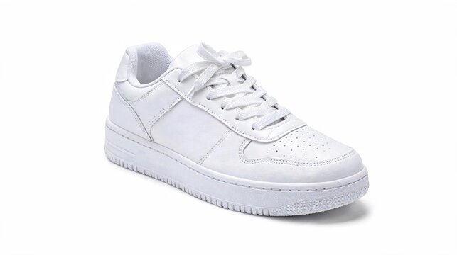 Premium Minimalist White Lifestyle Sneaker Isolated on White
