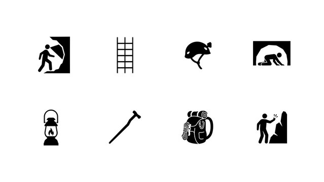Minimalist climbing icons set for web design