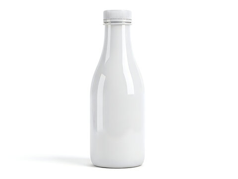 Empty plastic water bottle with white cap
